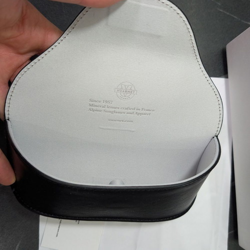 Vuarnet sunglasses case new black with cloth and box