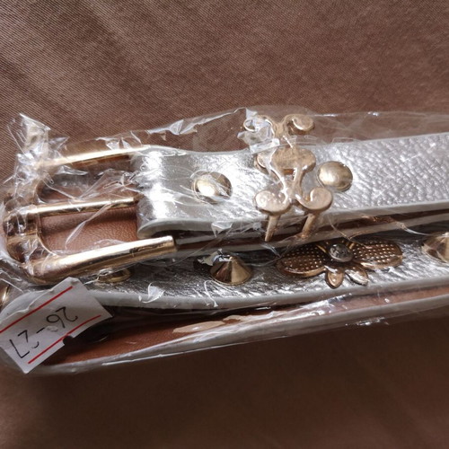 Belt silver with gold details new, size 90