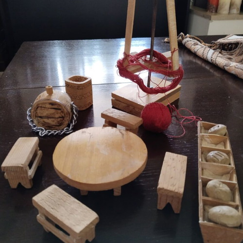 Miniature set used, antique, handmade