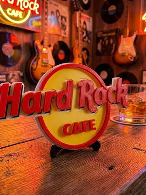 3D Printed Hard Rock Cafe Logo New for Decoration and Gift