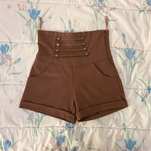 Paranoia olive summer shorts with buttons, size M