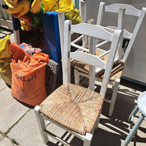 Dining chairs used with wicker seats, white, pack of 18