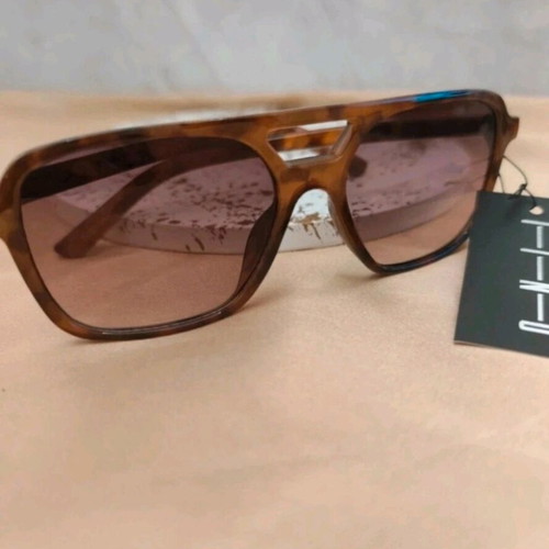 Sunglasses new brown with single bridge and ITNO pouch case