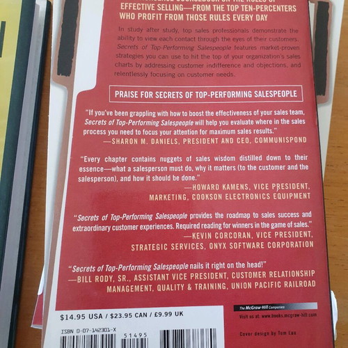 Secrets of Top Performing Salespeople book like new, English