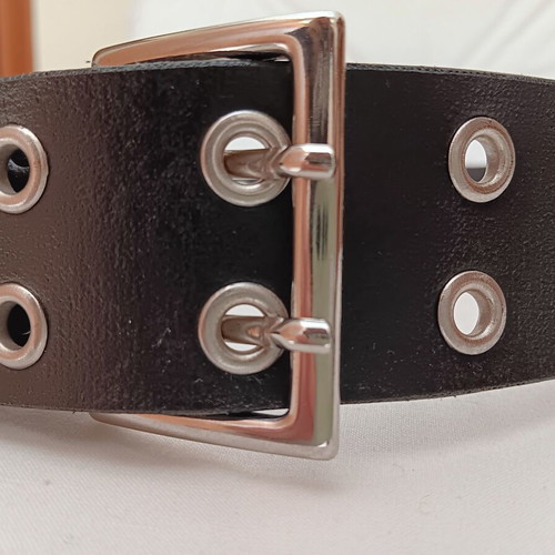 Leather belt unisex used with large studs, 95 cm black