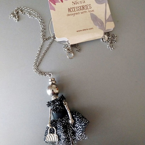 Sfera Collection necklace new with long chain and female figure