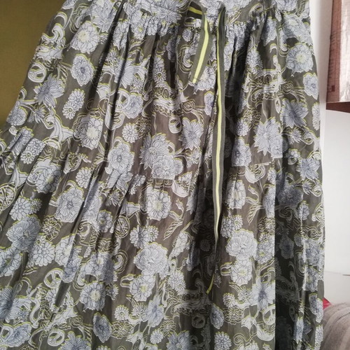 Lieblingsstuck green floral skirt used, cotton with pockets