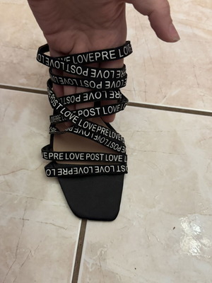 Zara mules with multiple straps and matching bag, new, size 38, black and white