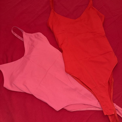 Zara bodysuits 2-pack, pink and red, size S