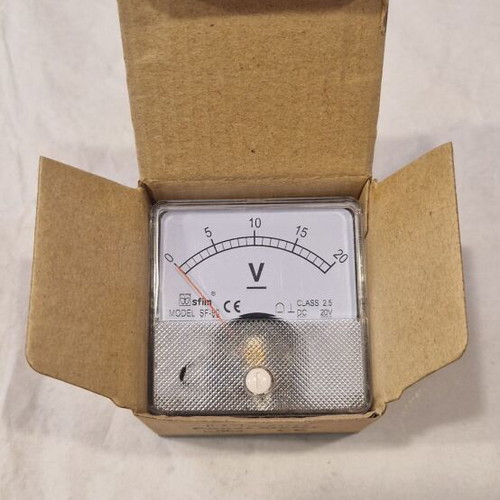 SFIM SF-60 Analog Panel Voltmeter 0-20V DC new in box
