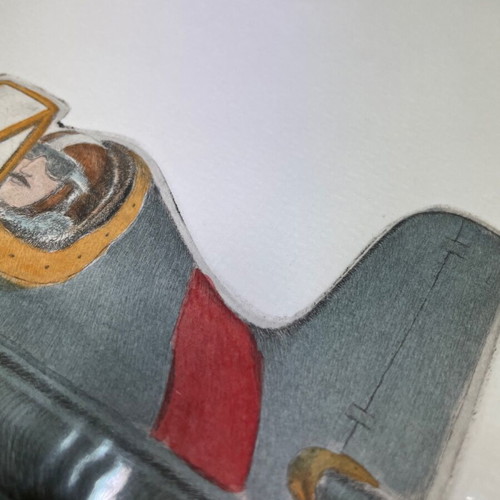 Airplane chalcography like new, 34.6x50cm