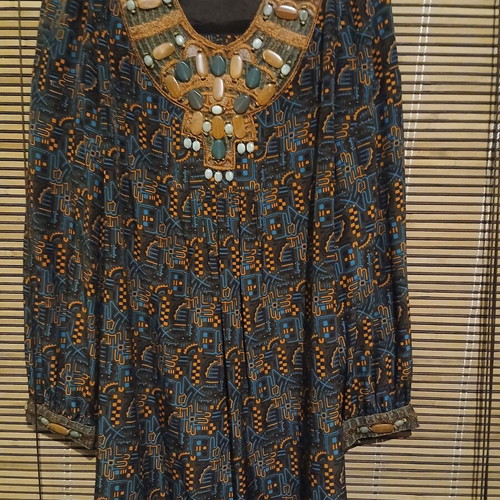 Anna Sui dress shirt, silk, ethnic oriental, brown tones