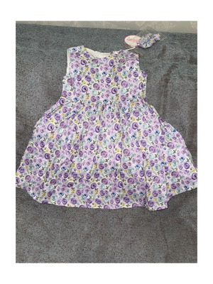 Girls' dress new purple floral for 3 years old