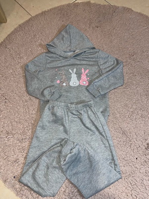 Children's tracksuit set like new, gray and pink, age 6