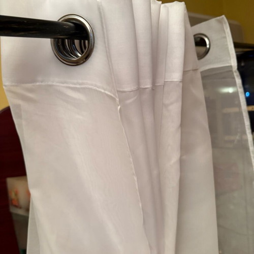 White sheer curtains with metal eyelets new