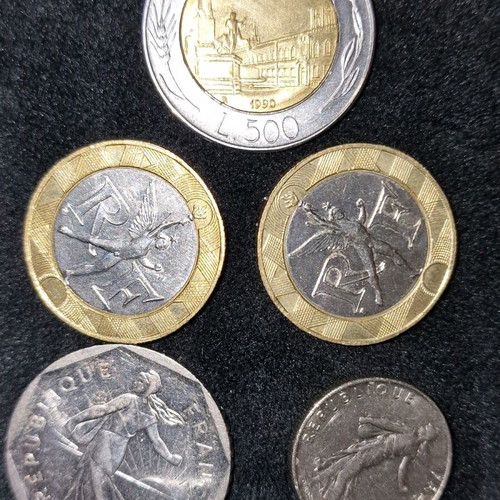 French franc coins like new, various denominations