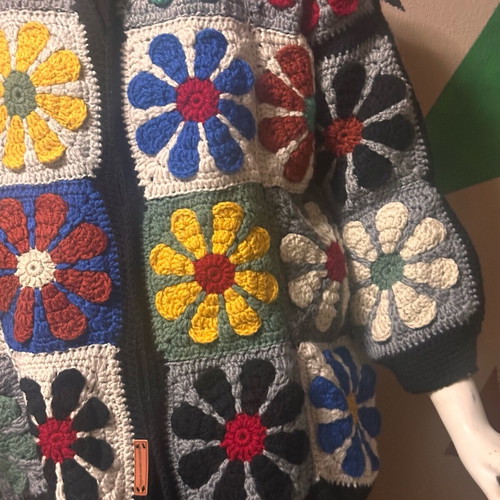 Handmade knitted jacket new, multicolor
