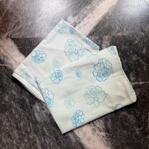 Zara Home 100% cotton pillow case set used, 2 pcs, light blue carnation print
