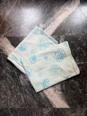 Zara Home 100% cotton pillow case set used, 2 pcs, light blue carnation print