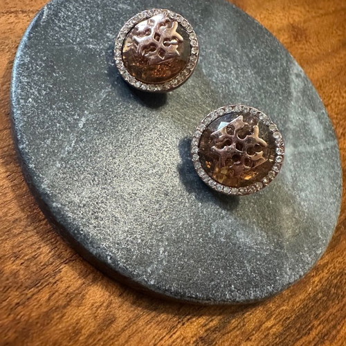 Steel earrings used, excellent condition