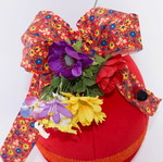 Handmade Easter egg velvet red large new