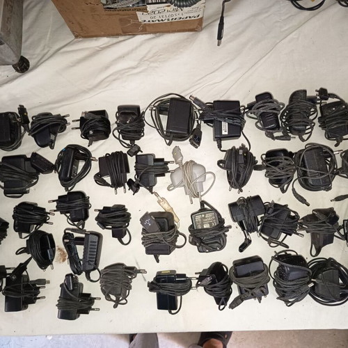 Vintage and retro mobile phones lot with chargers