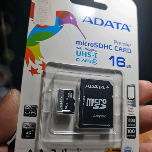 ADATA microSD card 16GB with adapter new