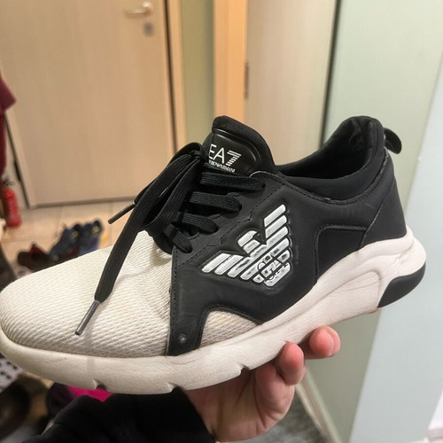 Emporio Armani casual shoes used, size 40.5, black and white