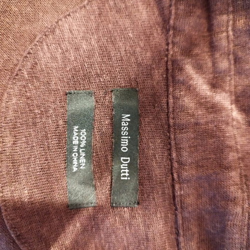 Massimo Dutti linen polo size L like new, brown/burgundy