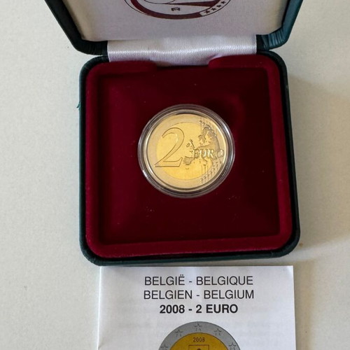 Belgium 2 Euro 2008 Proof Coin 60th Anniversary Human Rights