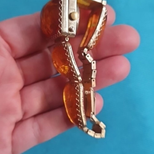Vintage 90s Chaika jewelry watch used with amber