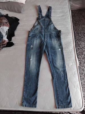 Hype women's denim overalls size L, blue