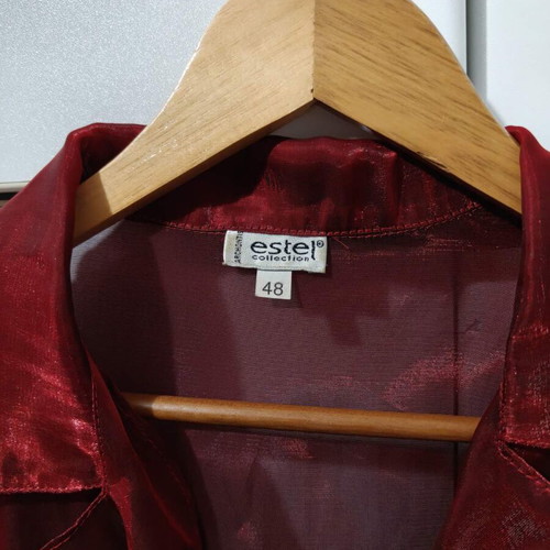 Semi-transparent red shirt jacket Estel Collection like new