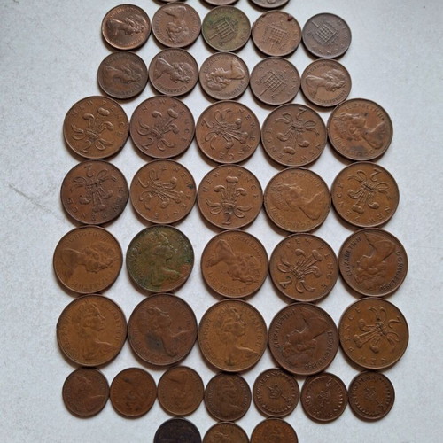 Lot of 43 used British coins pence from Elizabeth II era