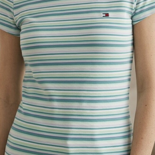 Tommy Hilfiger women's striped T-shirt slim fit, like new, turquoise