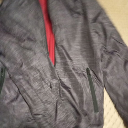 Children's reversible jacket like new red and gray 128 cm