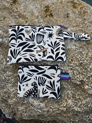 Handmade bags, two sizes, black and white