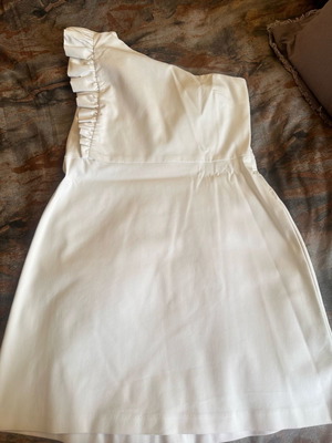 Zara Φόρεμα λευκό μίνι με έναν ώμο καινούργιο, μέγεθος L