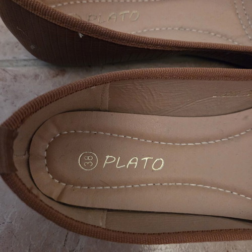 Plato Brown Ballet Flats with Decorative Bow