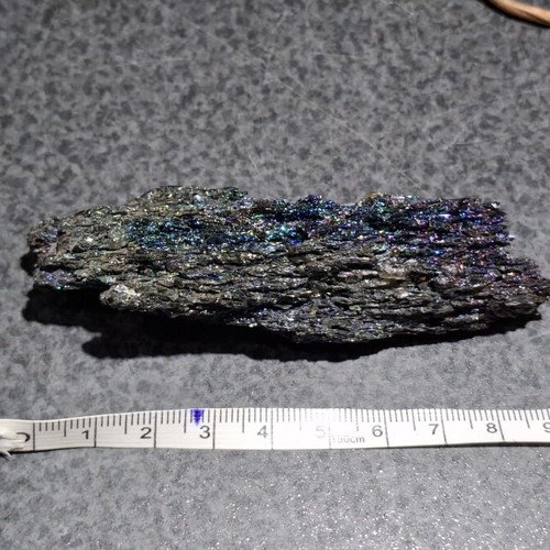 Iridescent Carborundum Crystal 11cm with Handmade Copper Base like new
