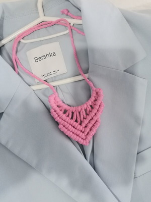 Boho handmade necklace new, pink summer style