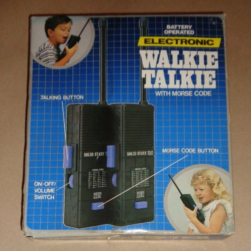 Electronic Solid State Walkie Talkie set of 2 new vintage gadgets