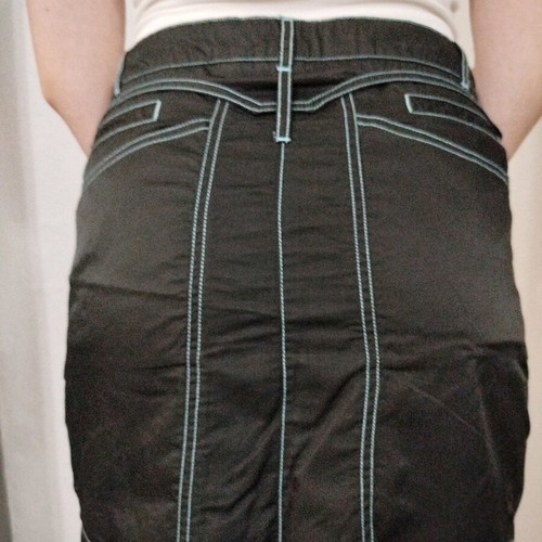 Full Circle mini skirt new, size S, black with turquoise