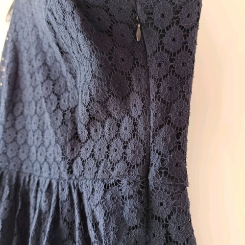 Cocktail dress blue lace pleated size S-M like new