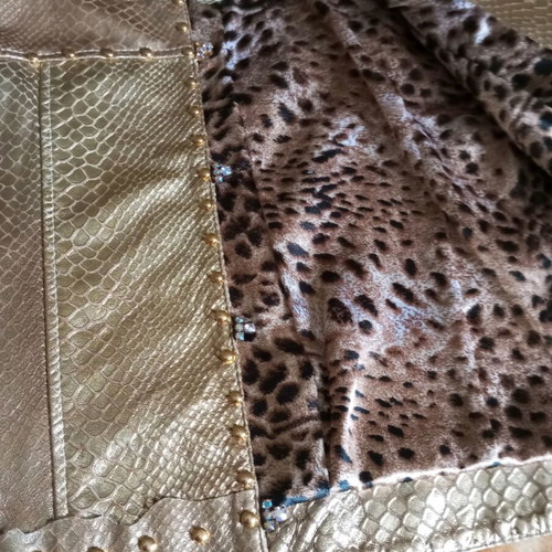 Gizia gold leather jacket new made of very soft leather
