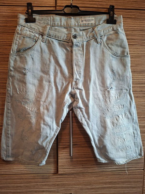 Raw denim bermuda shorts used, grey, size M