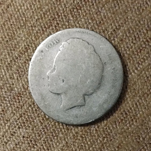 Spain Silver 1 Peseta 1894 used, 4.6 gr. 0.835 silver