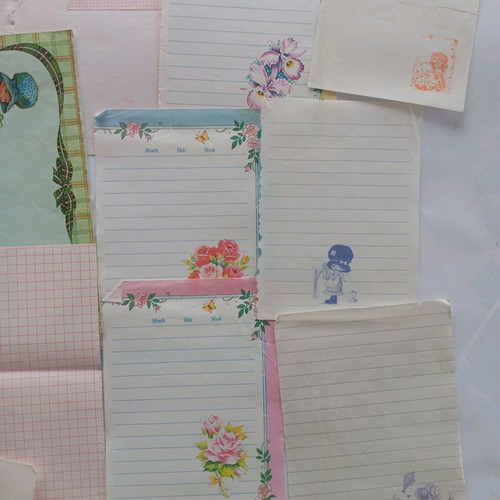 Collectible used letter papers, various small sizes