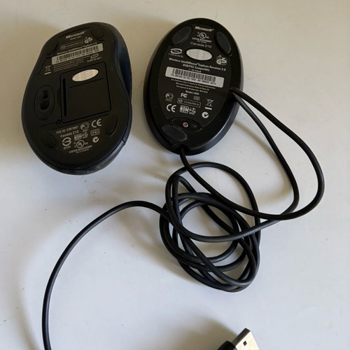 Microsoft Wireless IntelliMouse Explorer 2.0 with receiver and unused HP wired mouse