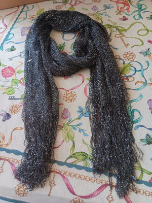 Women's scarf used with silver details and net design